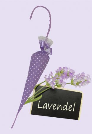 Handmade Design - Lavendelsäckchen - Duftsäckchen - Duftkissen - Lavendelkissen mit echtem Lavendel (Schirm - Lila - 1er, 6 x 46 cm)